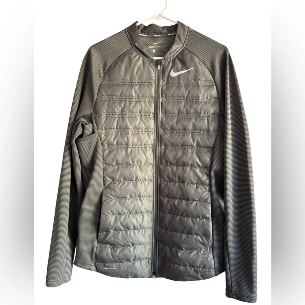 Nike Golf Aeroloft Jacket Gray Full Zip Quilted Lightweight Men’s Medium